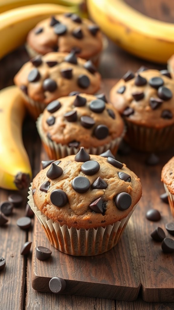 Delicious Chocolate Chip Banana Muffins