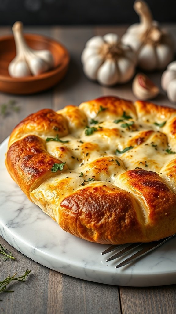Garlic and Cheese Focaccia Bread fresh out of the oven